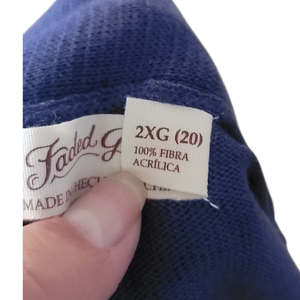 FADED GLORY - 2X Dark Blue Short Sleeve Cardigan - Picture 7 of 8